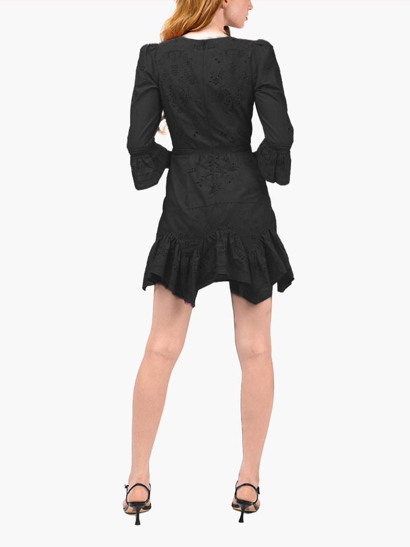 Embroidered Cotton Voile Mini Dress