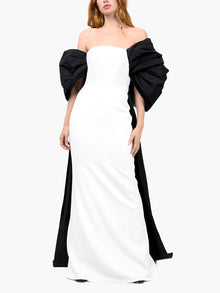 Taffeta Sleeve Column Gown