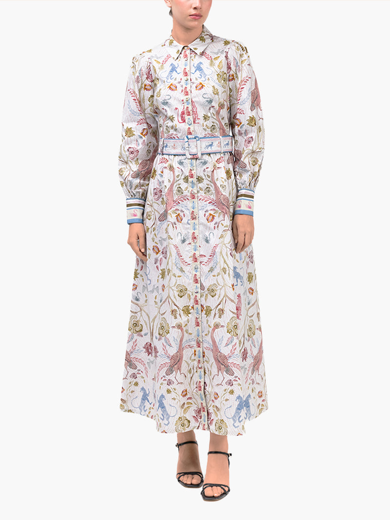 Cotton Poplin Collared Maxi Dress