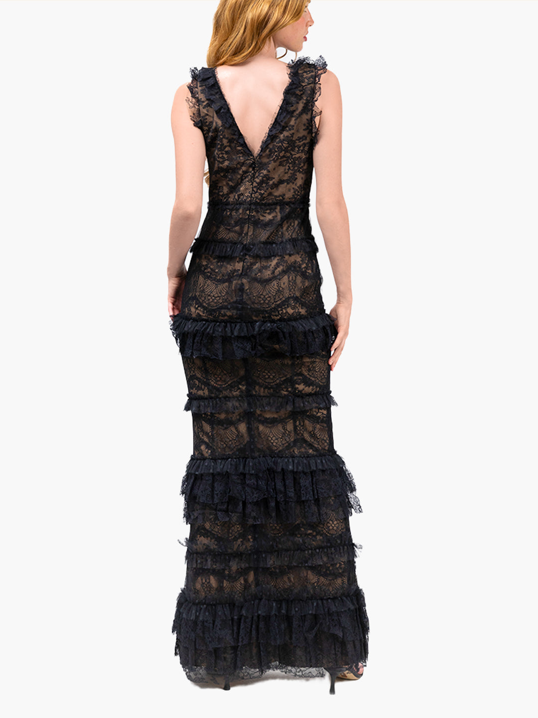Marchesa Notte Chantilly Lace Gown, 14 / Black Marchesa Notte Chantilly Lace Gown, 14 / Black