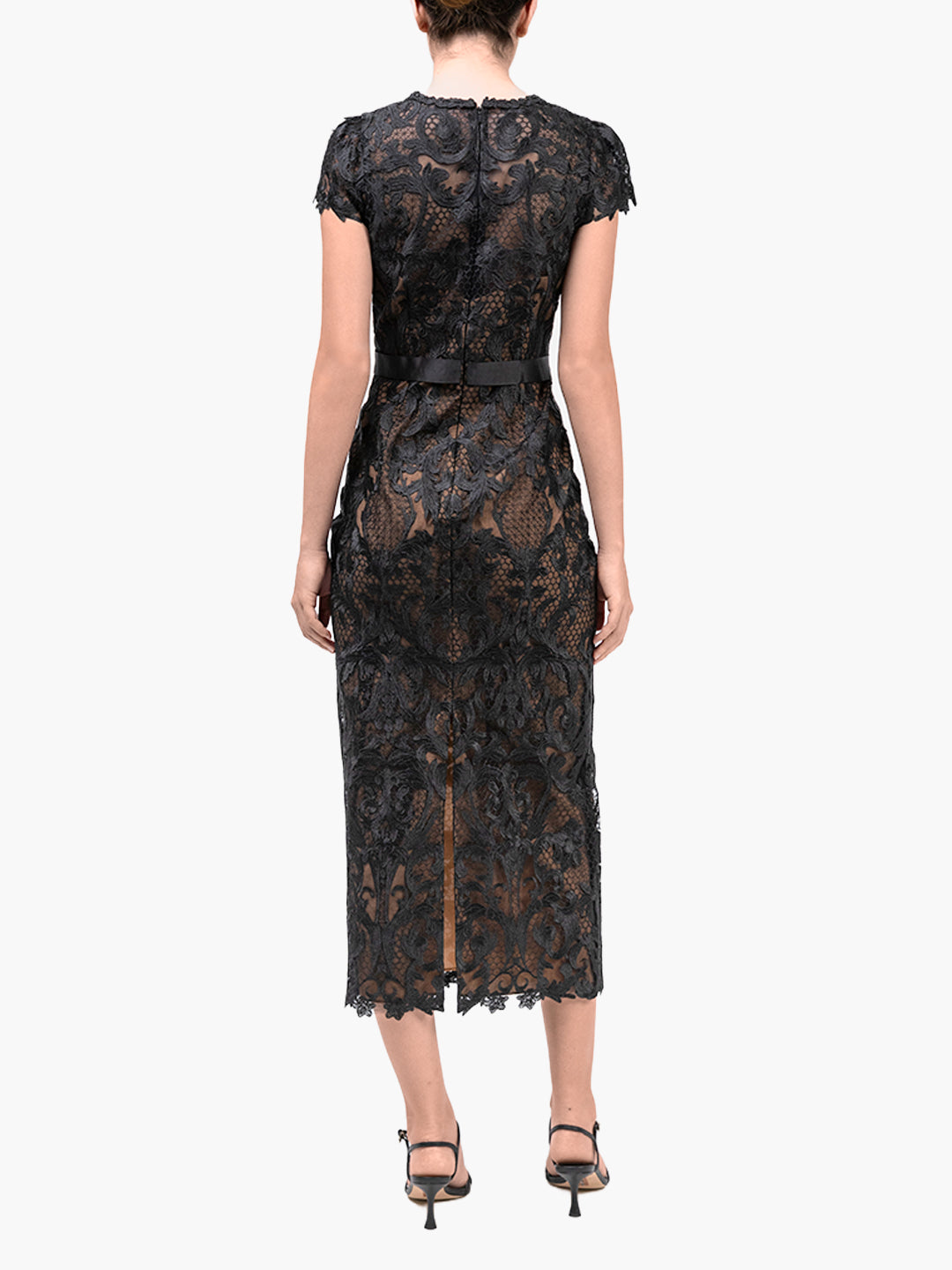 marchesa notte butterfly lace midi dress Nocturnes Lace Midi Dress