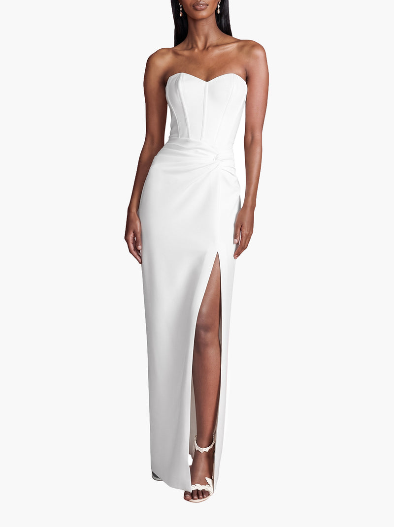 Twist Crepe Column Gown