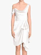 Asymmetric Satin Mini Dress