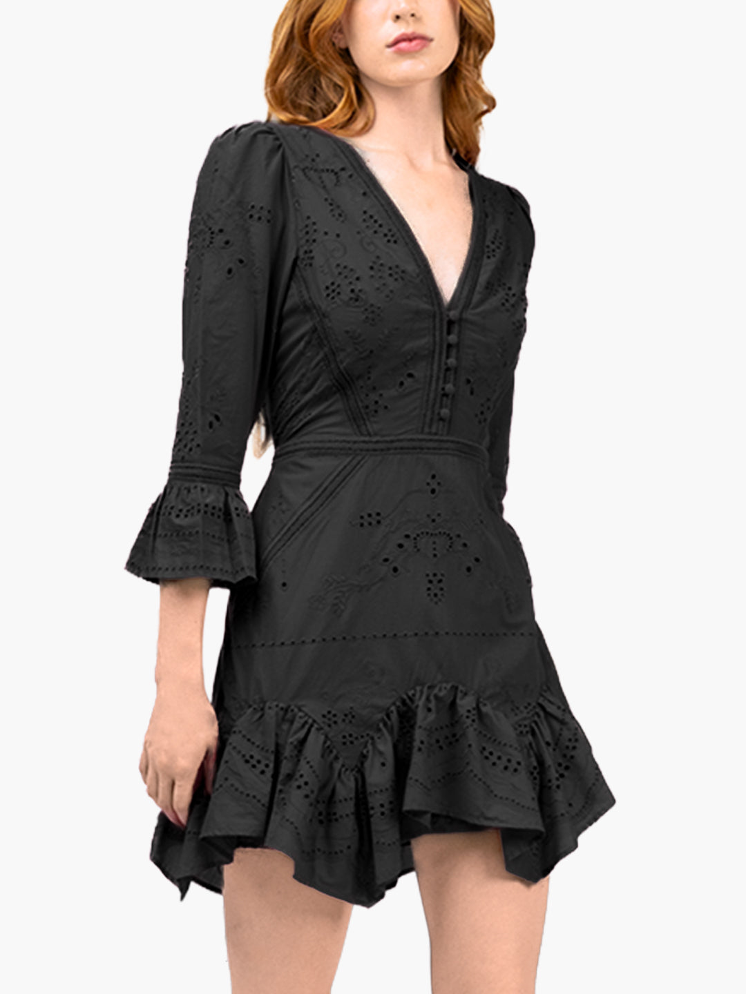 Embroidered Cotton Voile Mini Dress
