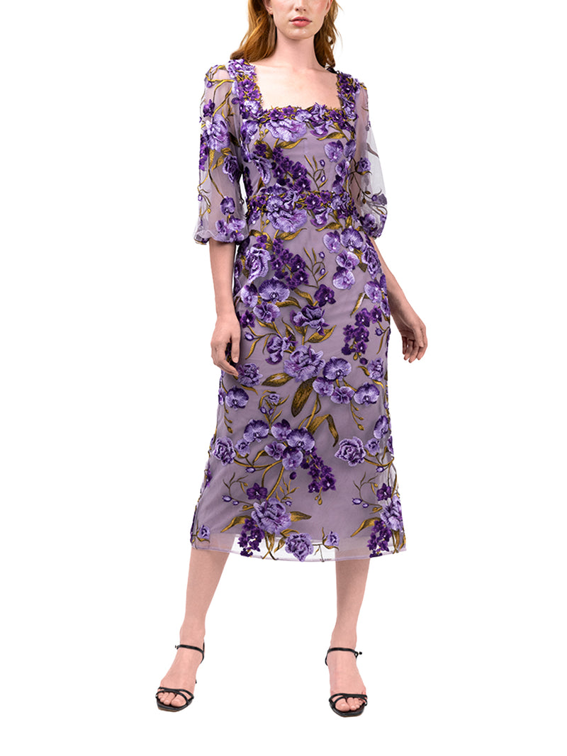 Bronix Botanicals Long Sleeve Midi Dress