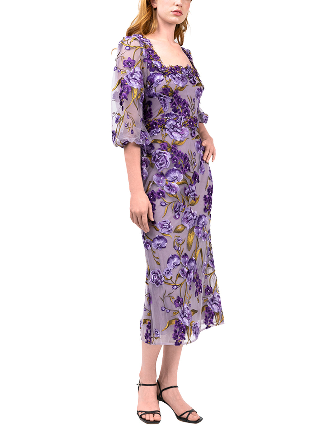 Bronix Botanicals Long Sleeve Midi Dress