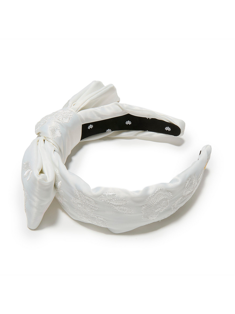 IVORY MARCHESA NOTTE BRIDAL X LELE SADOUGHI EMBROIDERED LACE HOLLY HEADBAND