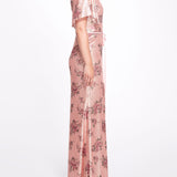 Lucca A-Line Flutter Sleeve Gown