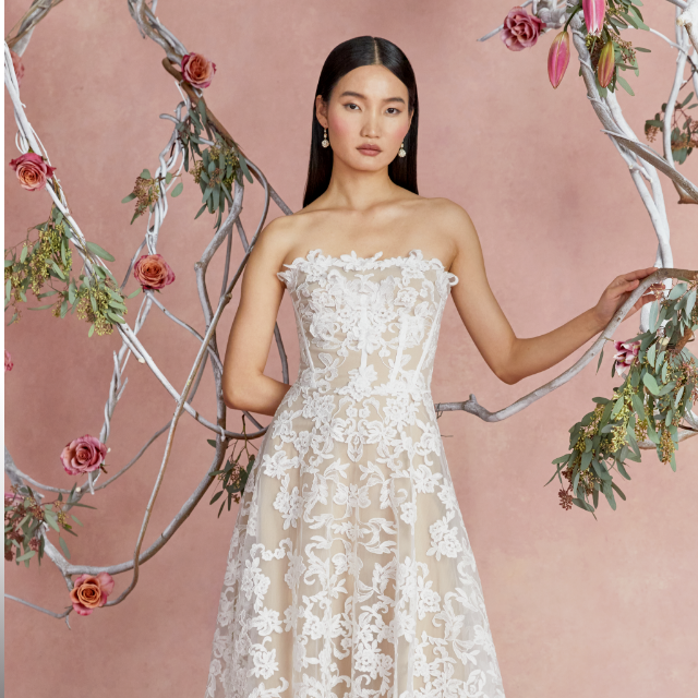 Floral Mikado Gown – Marchesa Floral Mikado Gown – Marchesa