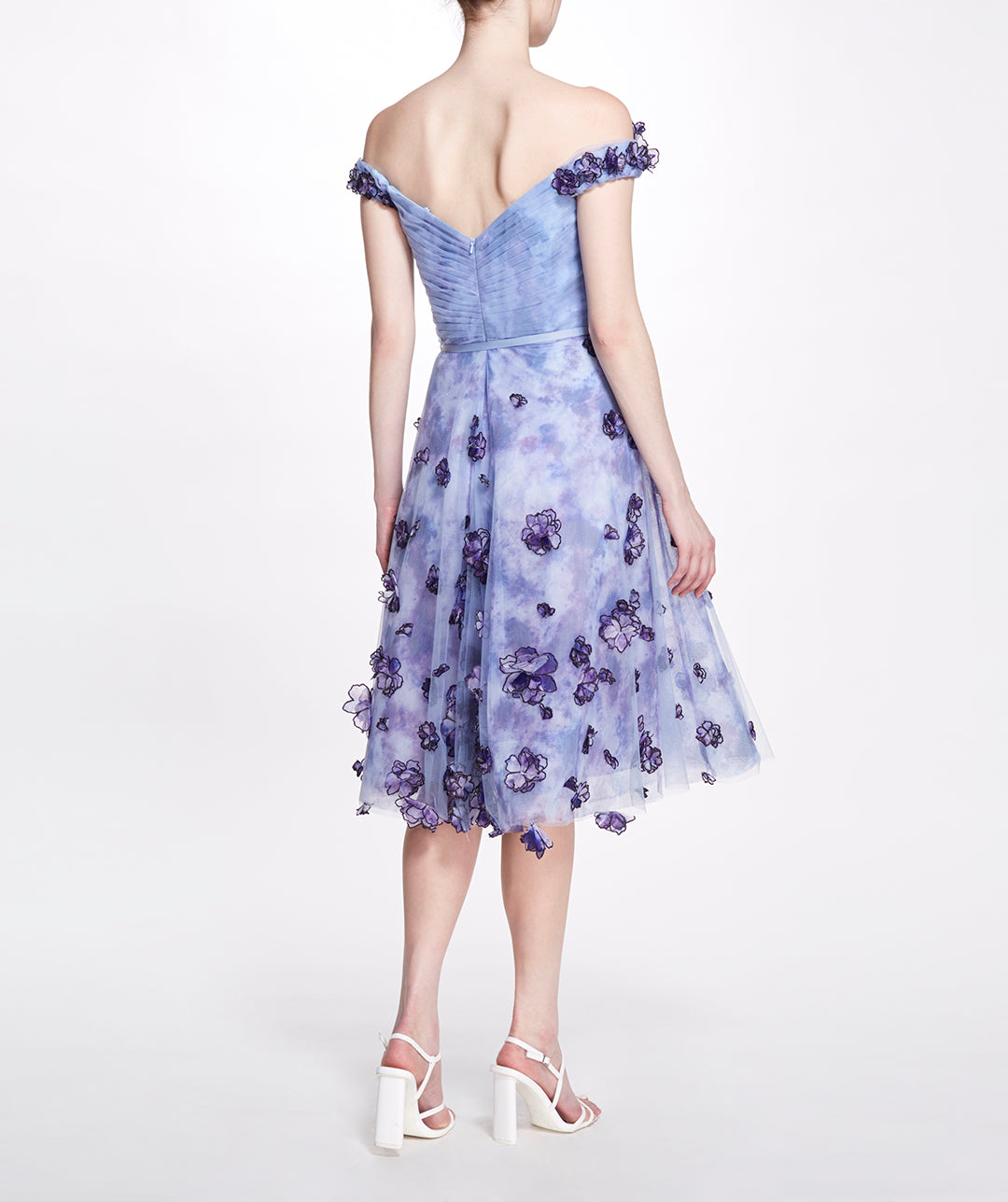 Cocktail Dress with 3D Ombré Flowers Marchesa