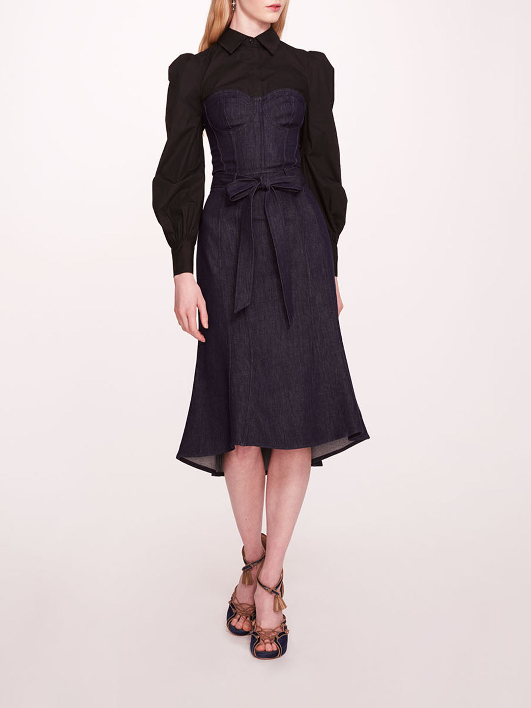Denim Poplin Shirt Dress | Marchesa