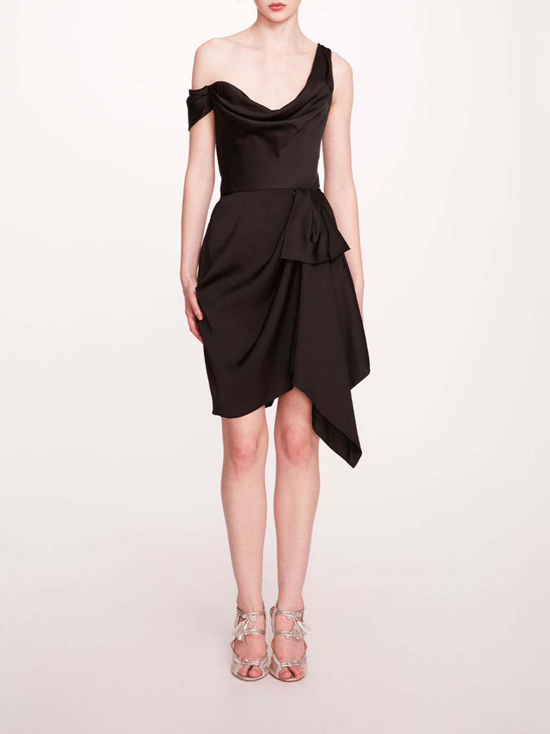Asymmetrical Satin Mini Dress | Marchesa