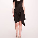 Asymmetrical Satin Mini Dress | Marchesa