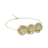 Halo Flower Yellow Gold Bracelet | Marchesa