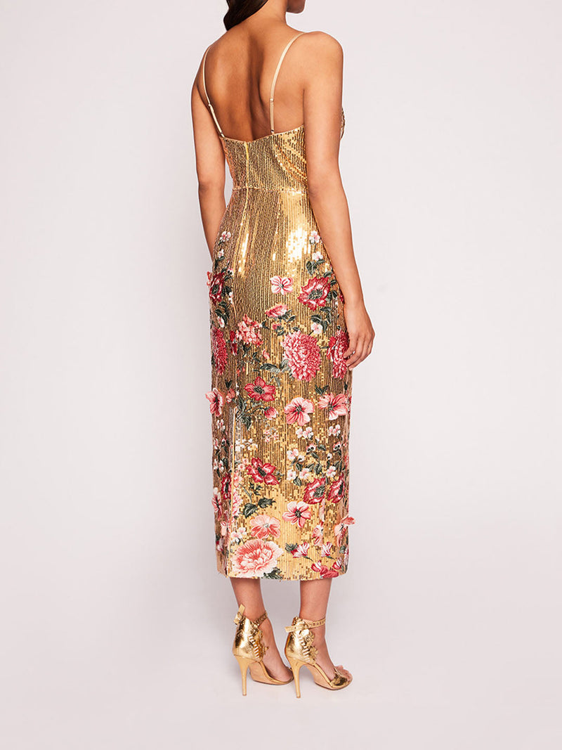 Shimmer Midi Dress | Marchesa