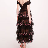 Tiered Terrarium Midi Dress | Marchesa