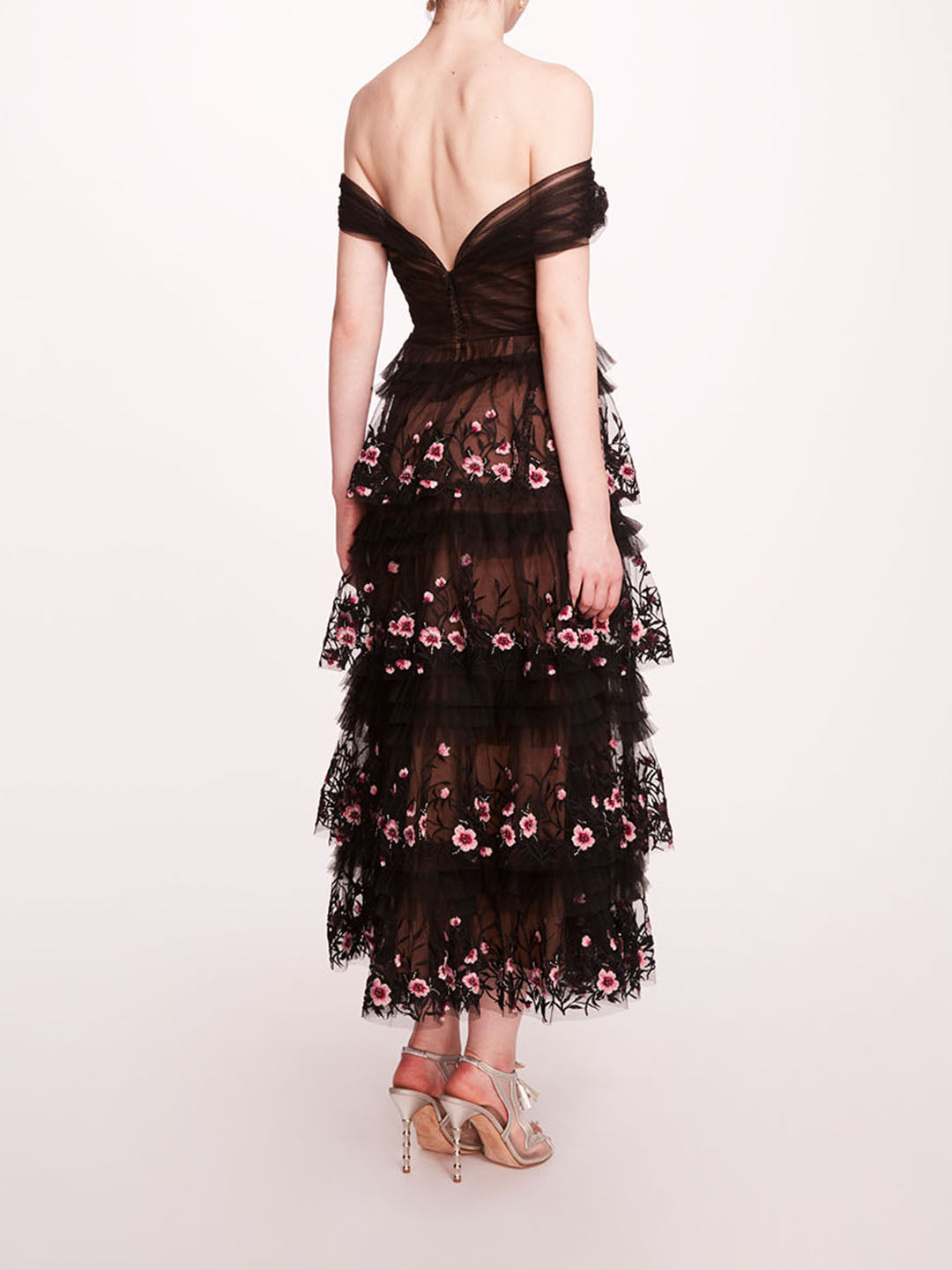 Tiered Terrarium Midi Dress | Marchesa