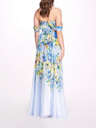 Off Shoulder Chiffon A-Line Gown | Marchesa