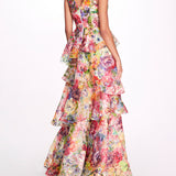 Embroidered Organza V-Neck Gown | Marchesa