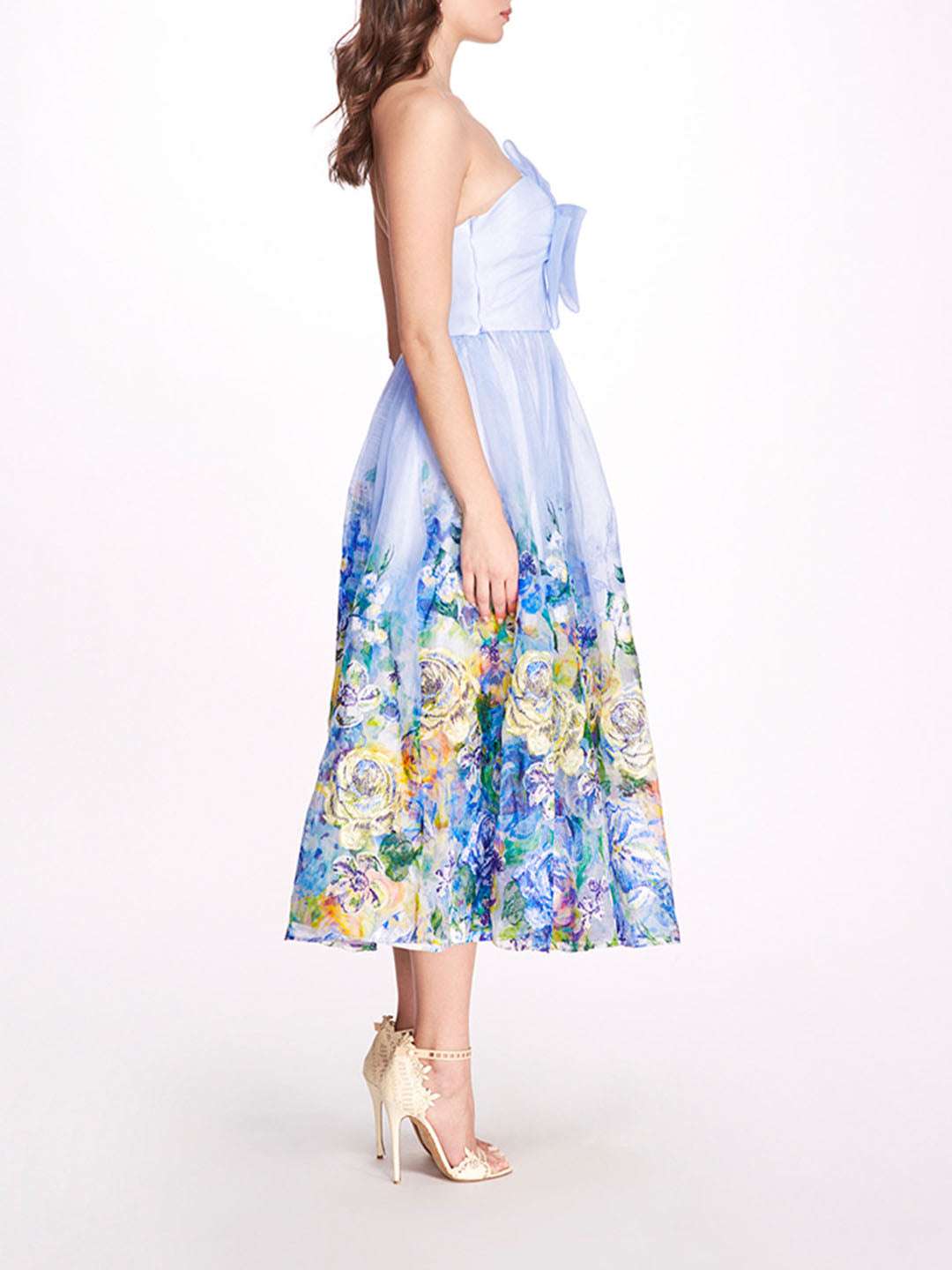 Embroidered Organza Strapless Dress | Marchesa