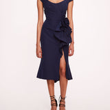 Taffeta Trumpet Midi Dress | Marchesa