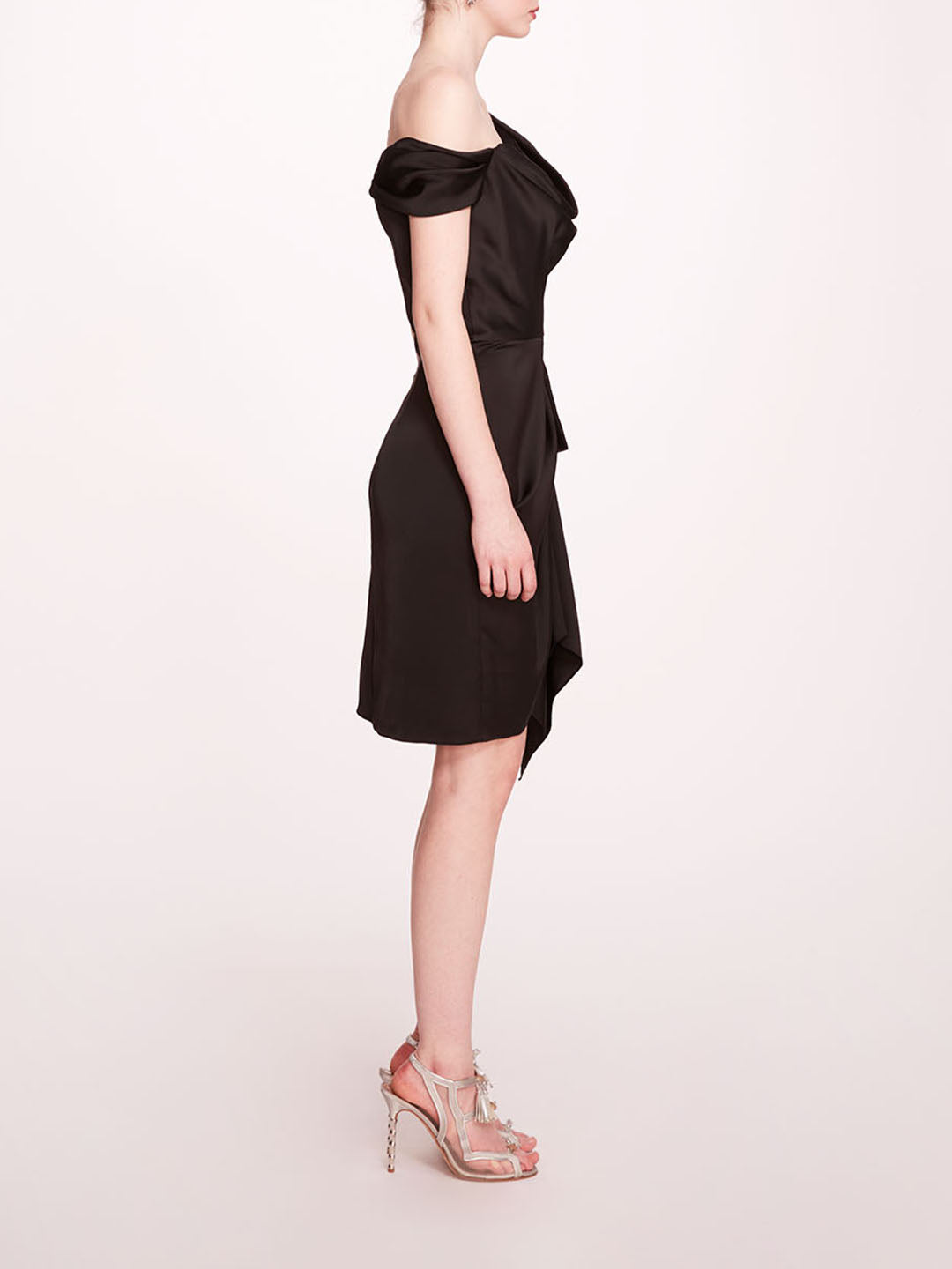 Asymmetrical Satin Mini Dress | Marchesa