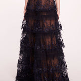 Tiered Terrarium V-Neck Gown