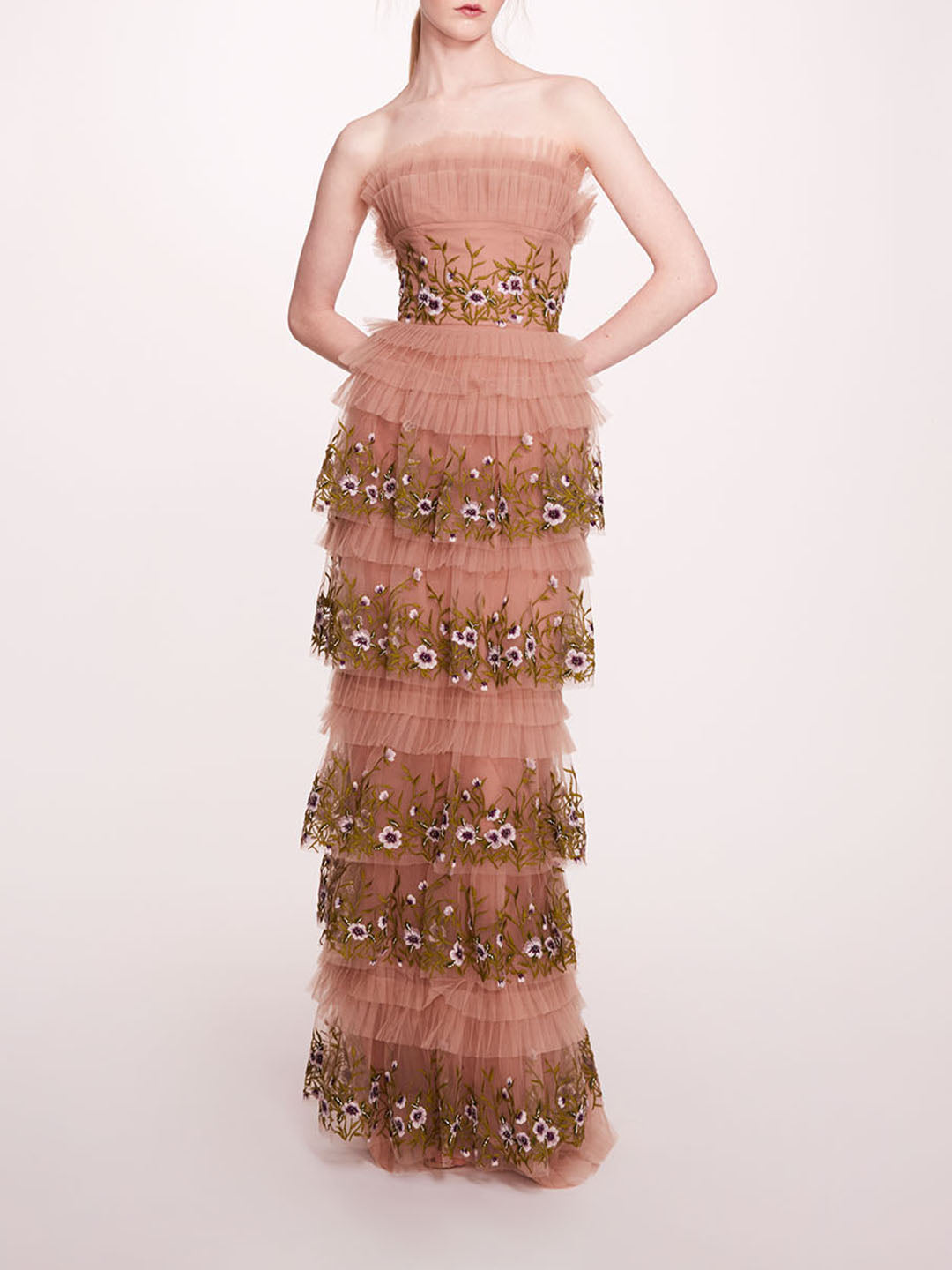 Tiered Terrarium Column Gown | Marchesa