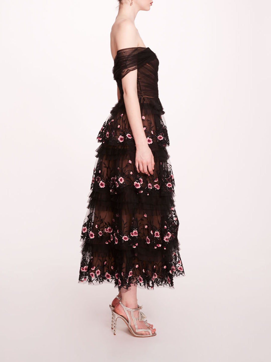 Tiered Terrarium Midi Dress | Marchesa