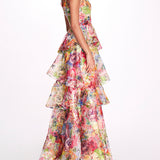 Embroidered Organza V-Neck Gown | Marchesa