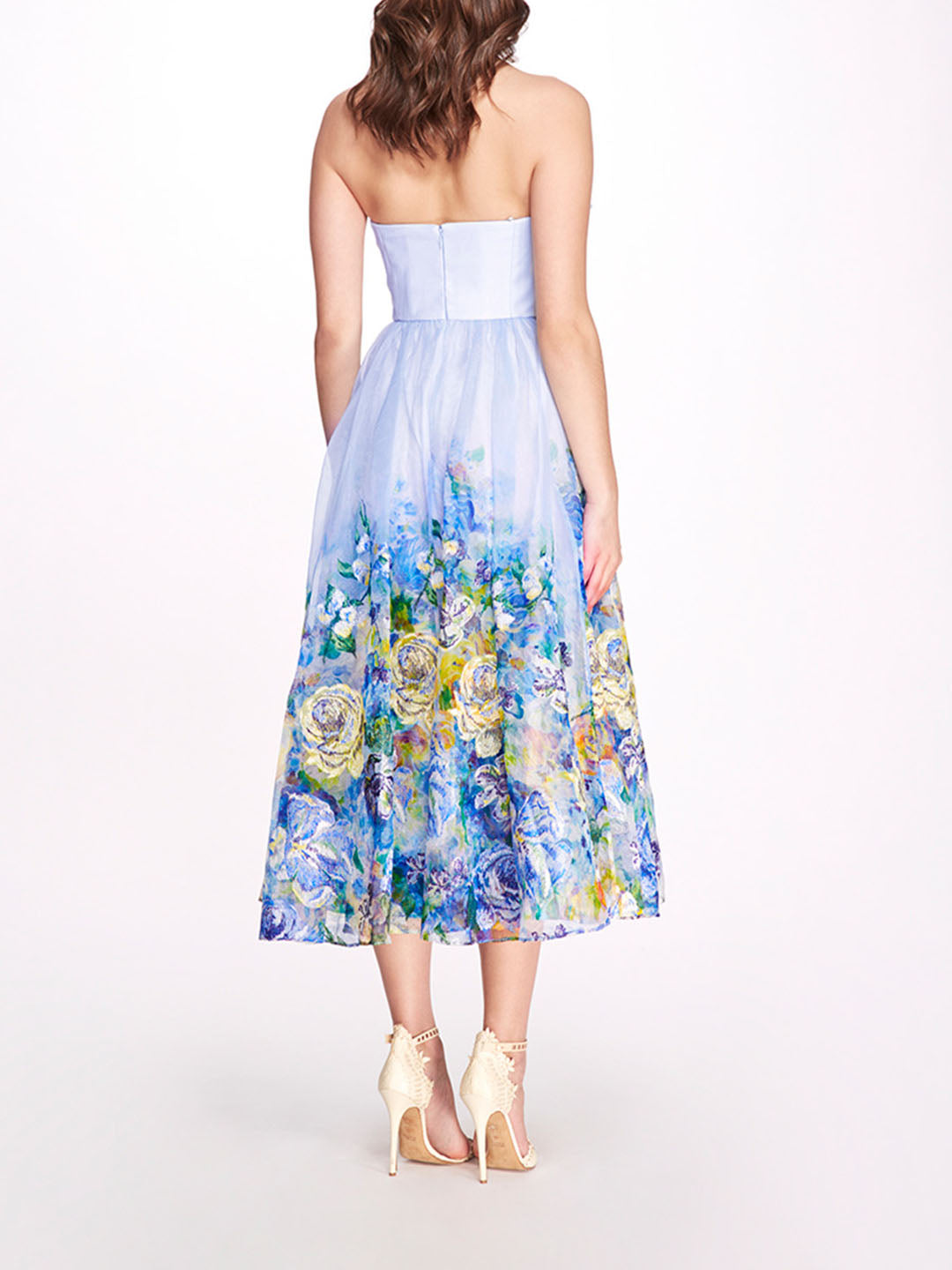 Embroidered Organza Strapless Dress | Marchesa