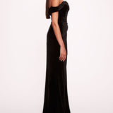 Plunging Velvet Gown | Marchesa