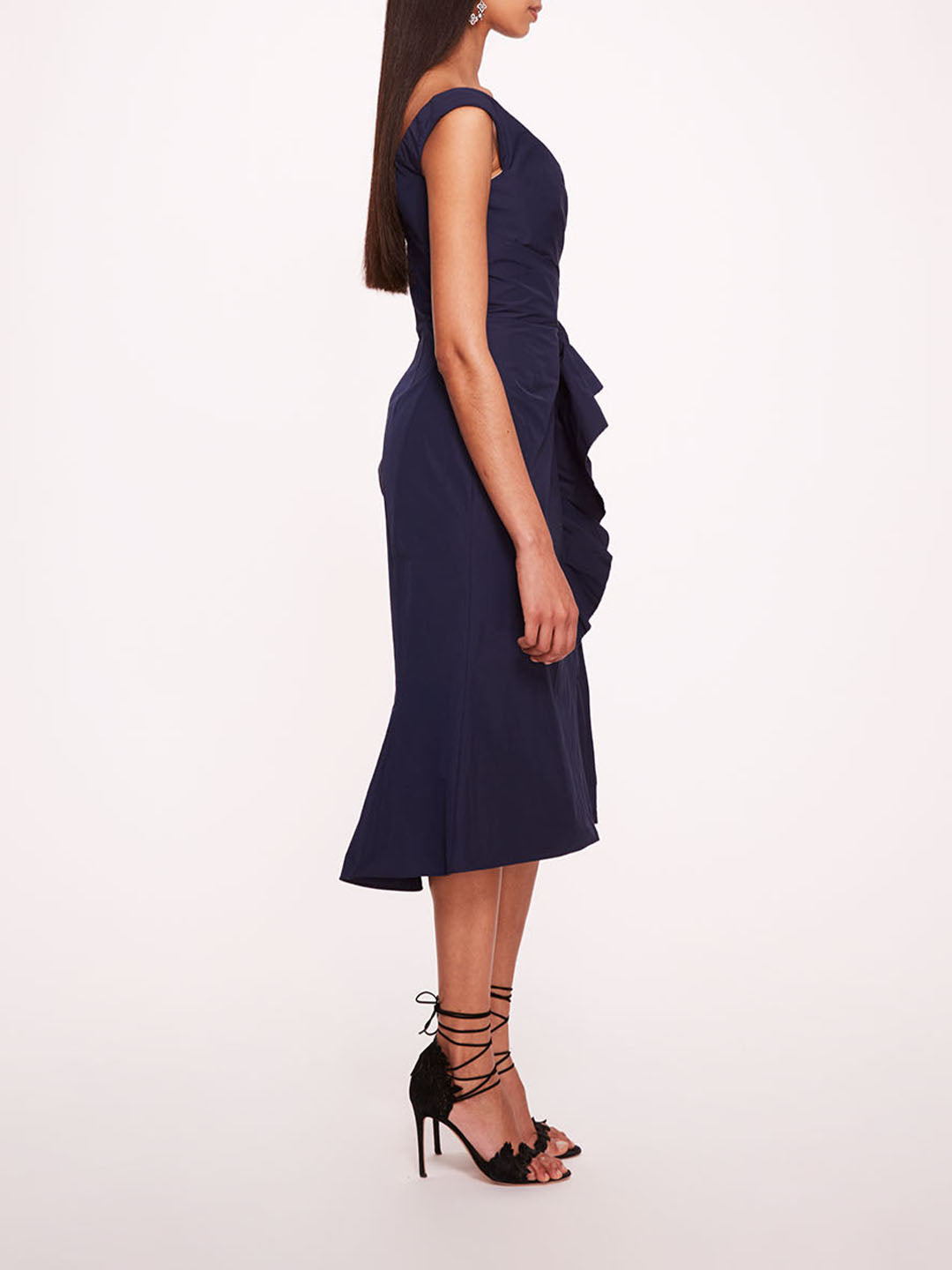 Taffeta Trumpet Midi Dress | Marchesa