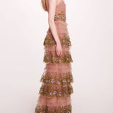 Tiered Terrarium Column Gown | Marchesa
