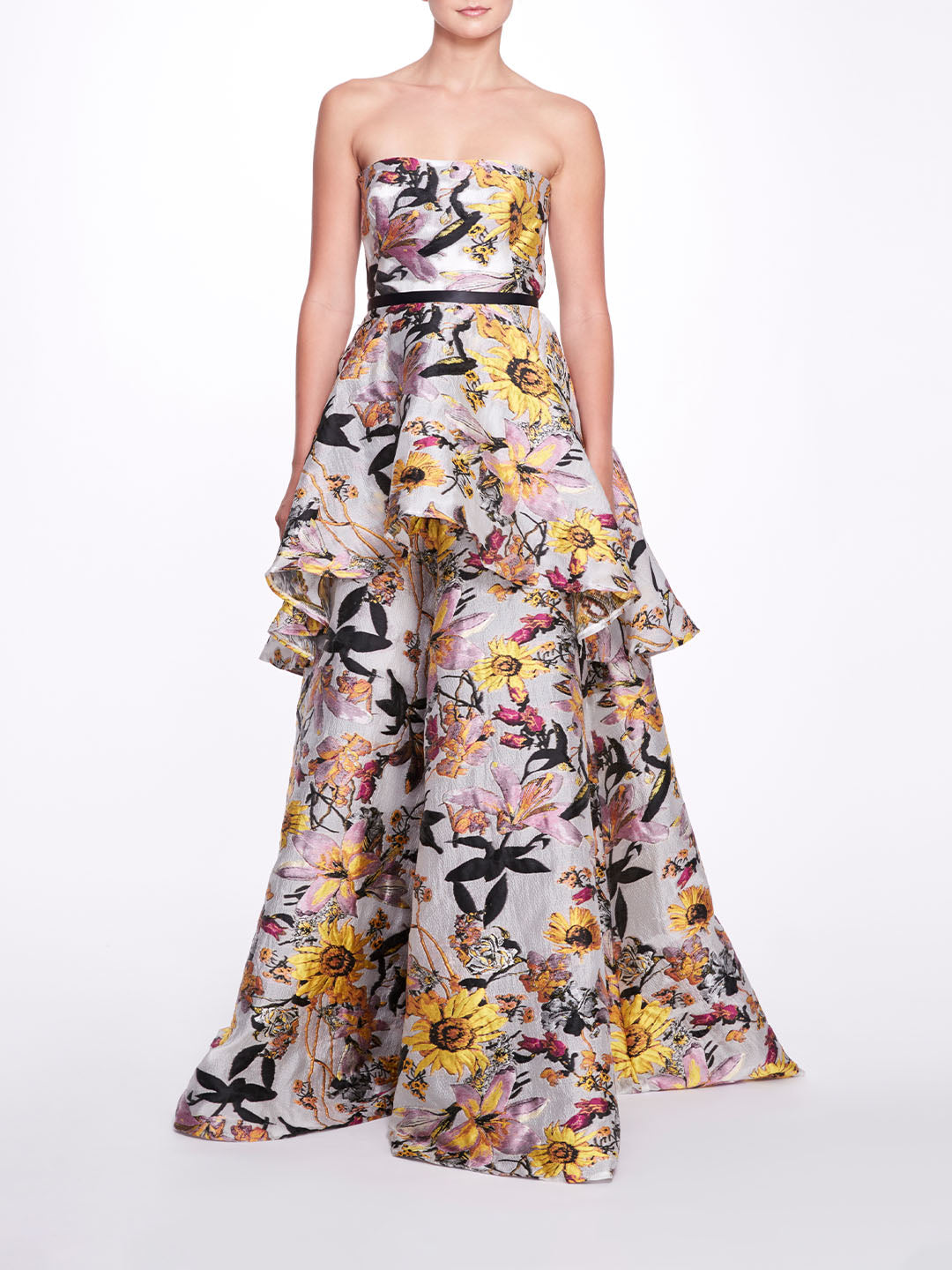 Tiered Floral Gown | Marchesa