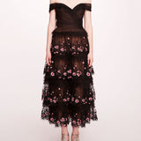 Tiered Terrarium Midi Dress | Marchesa
