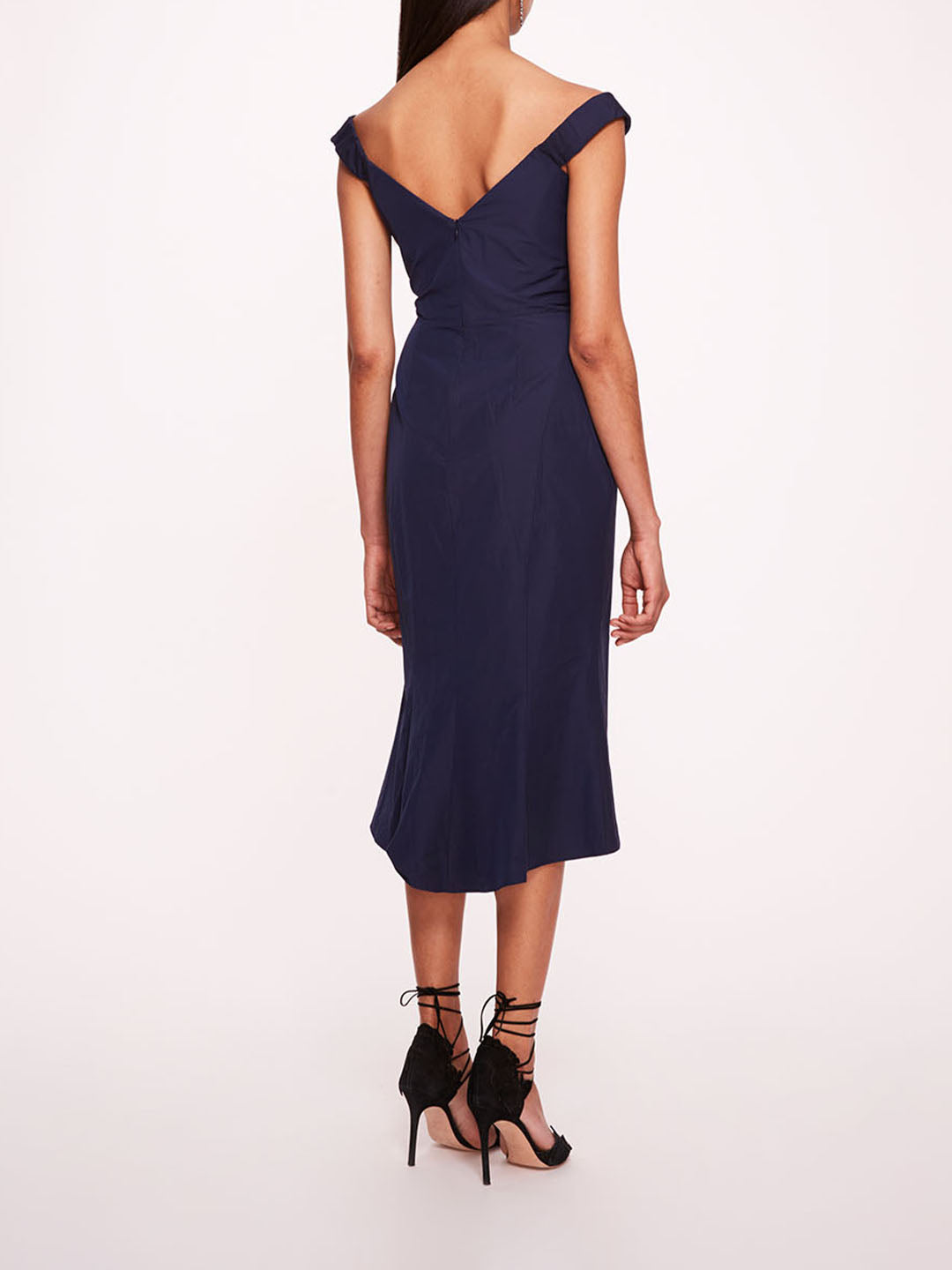 Taffeta Trumpet Midi Dress | Marchesa