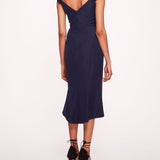 Taffeta Trumpet Midi Dress | Marchesa