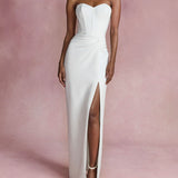 Twist Crepe Column Gown