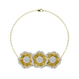 Halo Flower Yellow Gold Bracelet | Marchesa