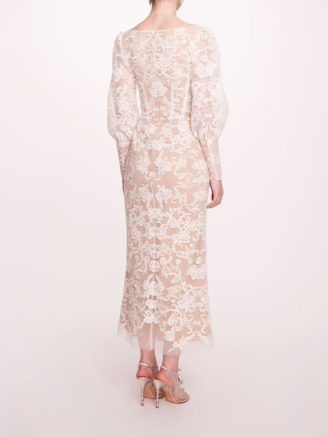Long Sleeve Corded Midi Dress | Marchesa