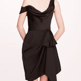 Asymmetrical Satin Mini Dress | Marchesa