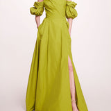Bubble Sleeve Taffeta Gown | Marchesa
