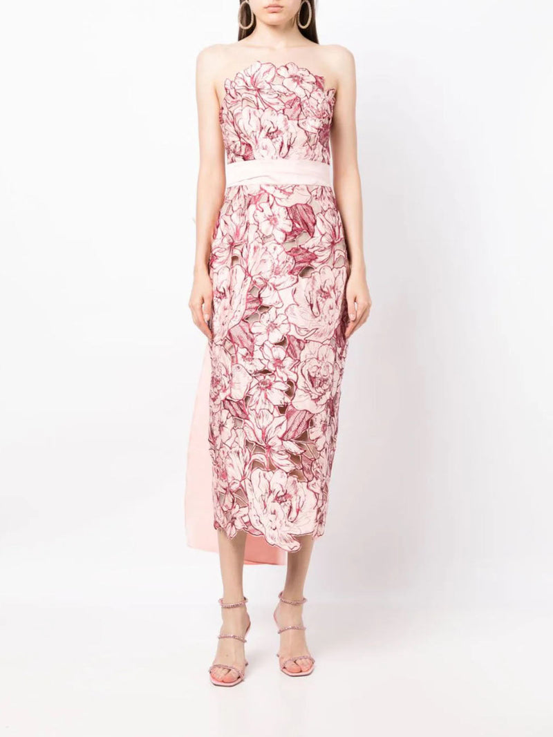 Strapless Column Midi Dress | Marchesa