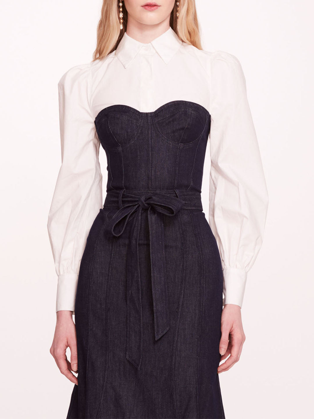Denim Poplin Shirt Dress | Marchesa