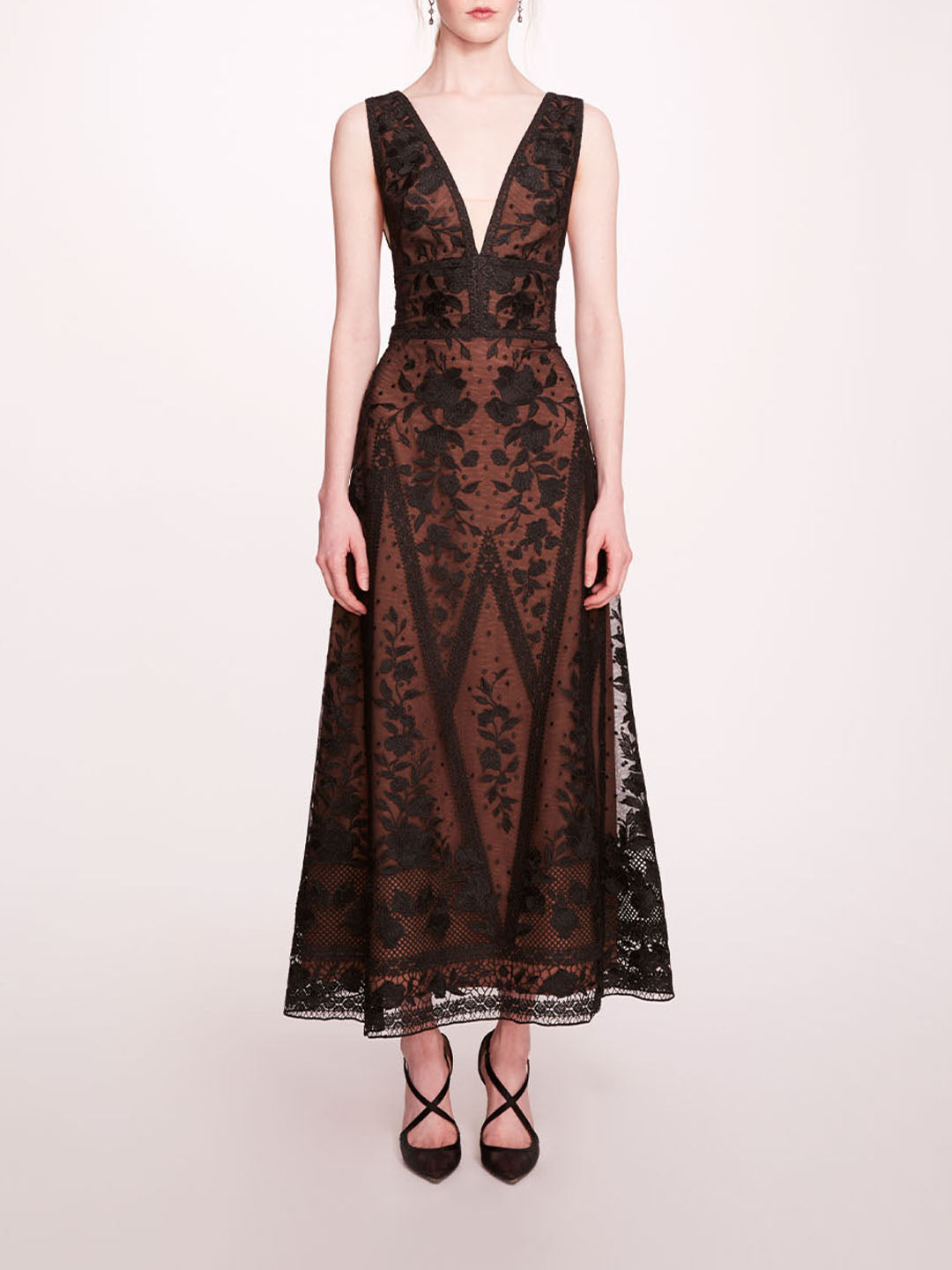 Spear Garden Midi Dress | Marchesa