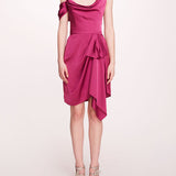 Asymmetrical Satin Mini Dress | Marchesa