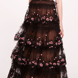 Tiered Terrarium V-Neck Gown | Marchesa