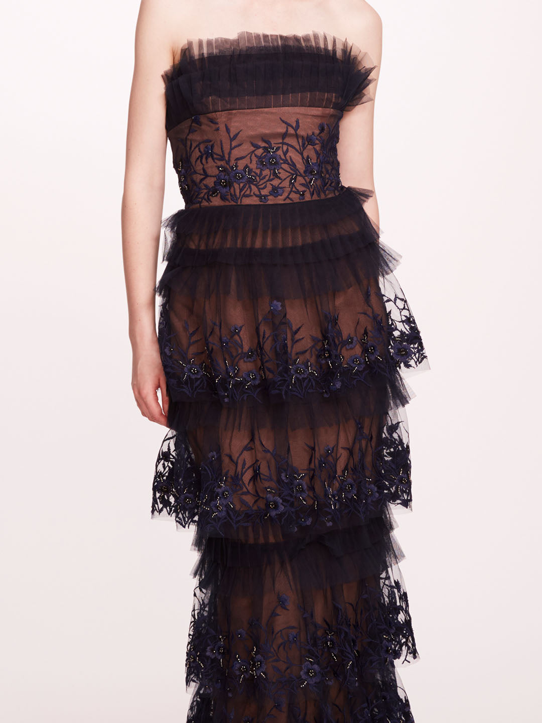 Tiered Terrarium Column Gown | Marchesa