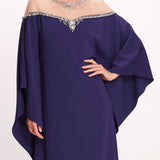 Embroidered Illusion Kaftan Gown
